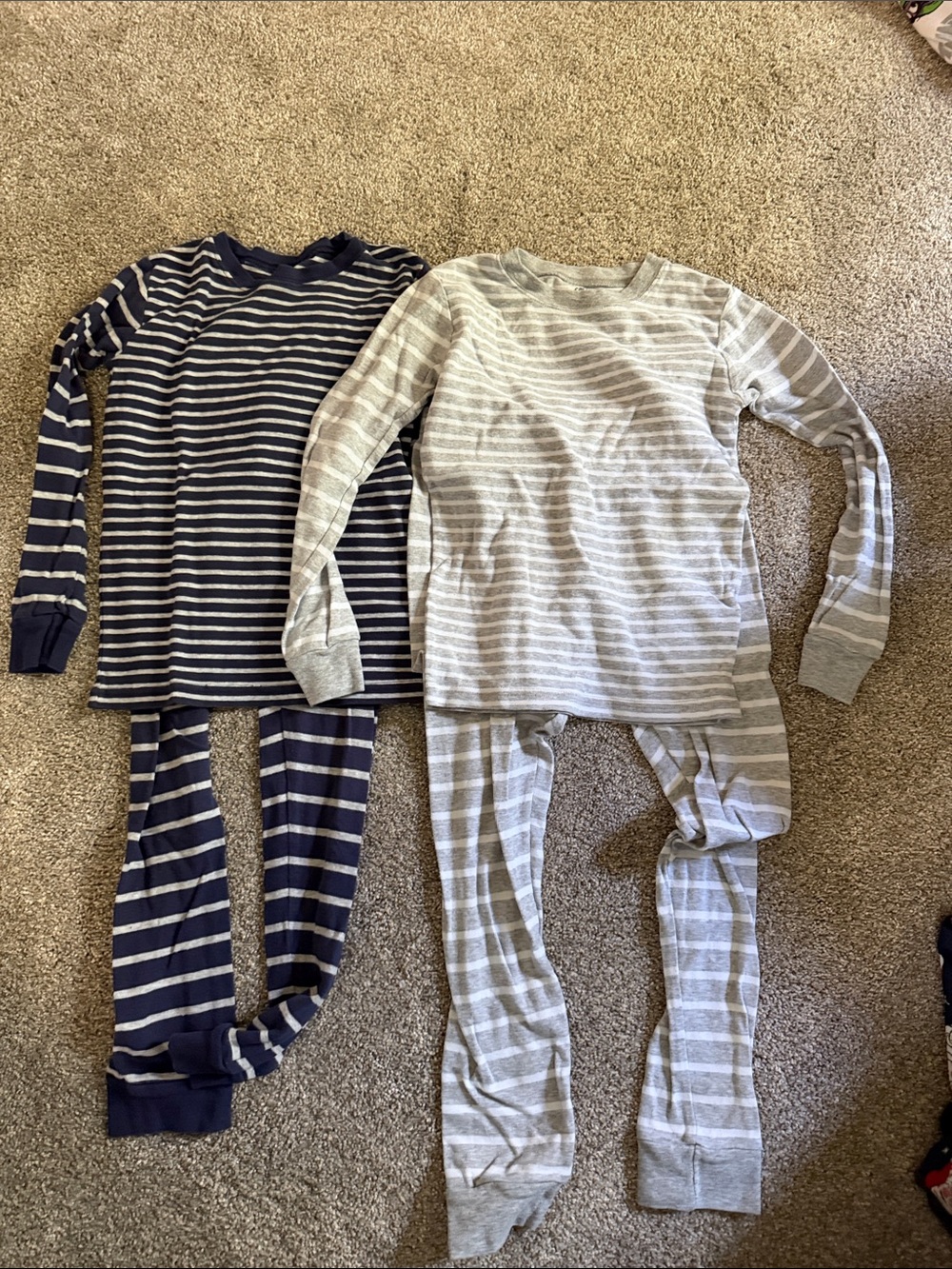 Carter's Striped Kids Pajama Set - Navy & Light Gray